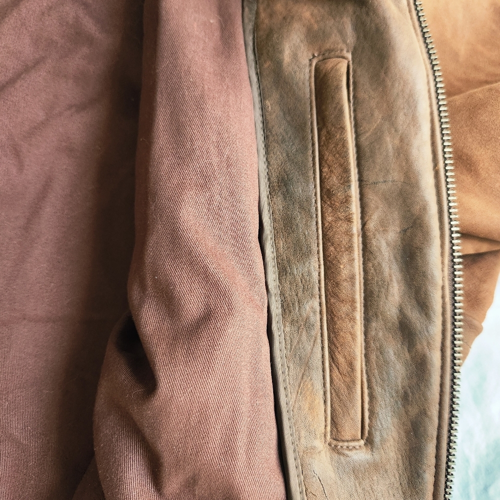 Mens VTG Wilsons Size 2X Leather Brown Jacket Julian Zip Up Lined ⚘️HP⚘️ - Picture 4 of 9